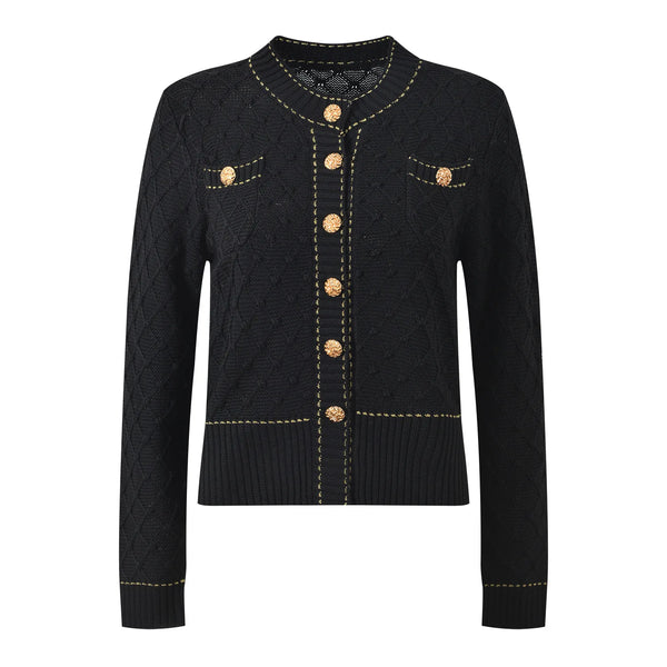 Diamond Knit O-Neck Cardigan Winteres