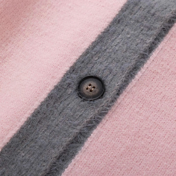 Raglan-Sleeve Striped Crew-Neck Cardigan Winteres