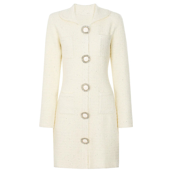 White coat with decorative buttons on a white background