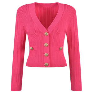 V-Neck Knit Crop Cardigan Winteres