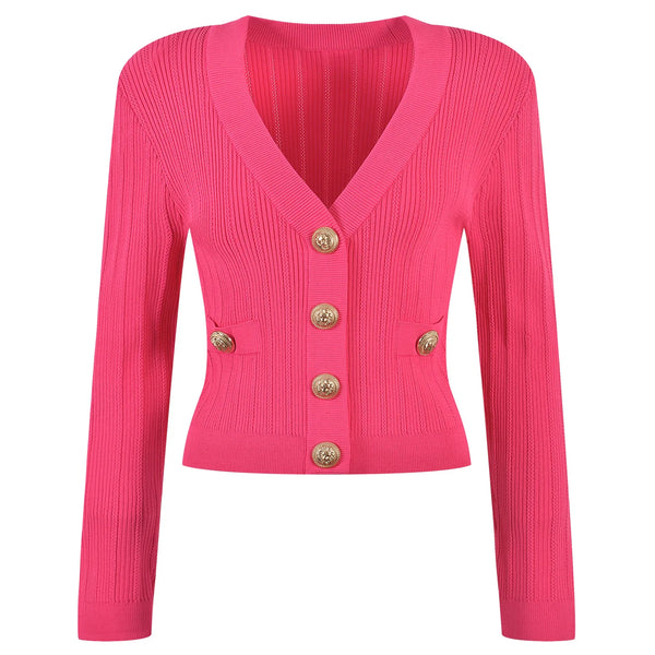 V-Neck Knit Crop Cardigan Winteres