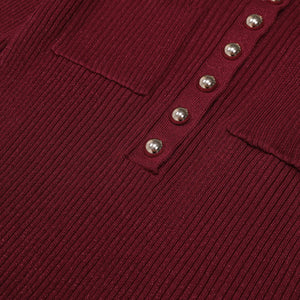 Slim Knit Sweater & Pleated Skirt Set Winteres