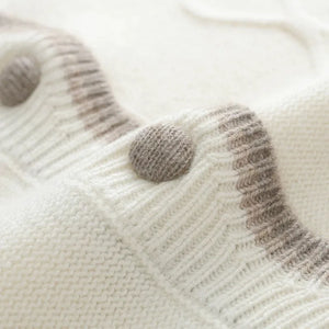 Cashmere Lace Collar Cable Cardigan Winteres