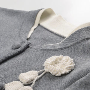 Floral Long Sleeve O-Neck Knit Cardigan Winteres