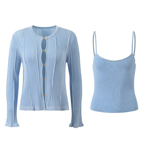 French Knit Cardigan with Vest Winteres