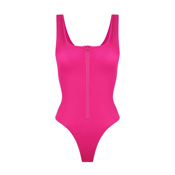 Zipper Tummy-Control Shaping Swimsuit Winteres
