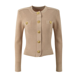 Elegant O-Neck Knit Cardigan Winteres
