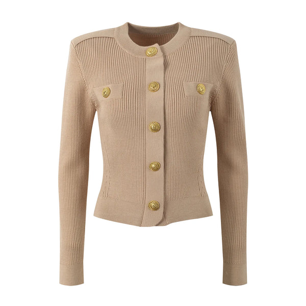 Elegant O-Neck Knit Cardigan Winteres