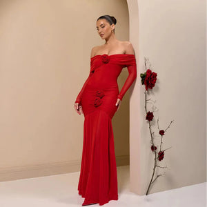 Betty Floral Pleated Long Dress Winteres