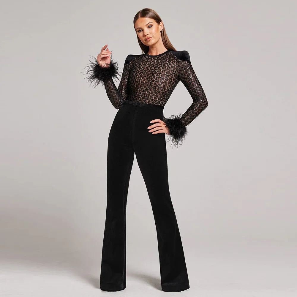 Nisha Feather Jumpsuit Winteres