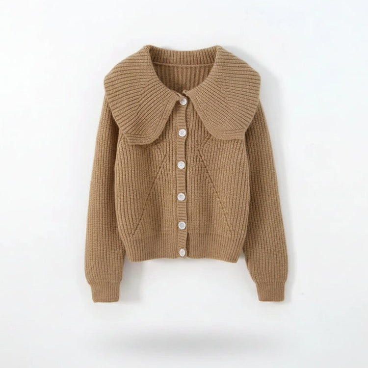 Peter Pan Collar Drop-Shoulder Cardigan Winteres