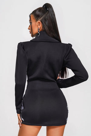 Sequin Pearl Beaded Blazer Dress Winteres