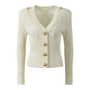 Cable Knit V-Neck Cardigan Winteres