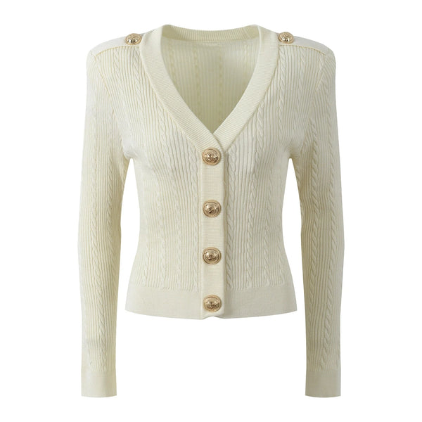 Cable Knit V-Neck Cardigan Winteres