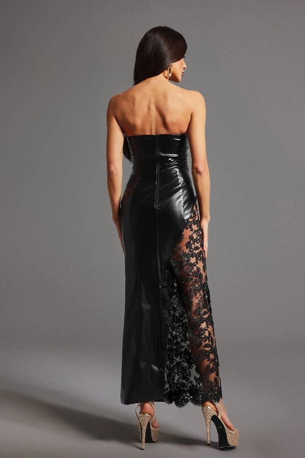 Loretta Eco-Leather Midi Dress Winteres