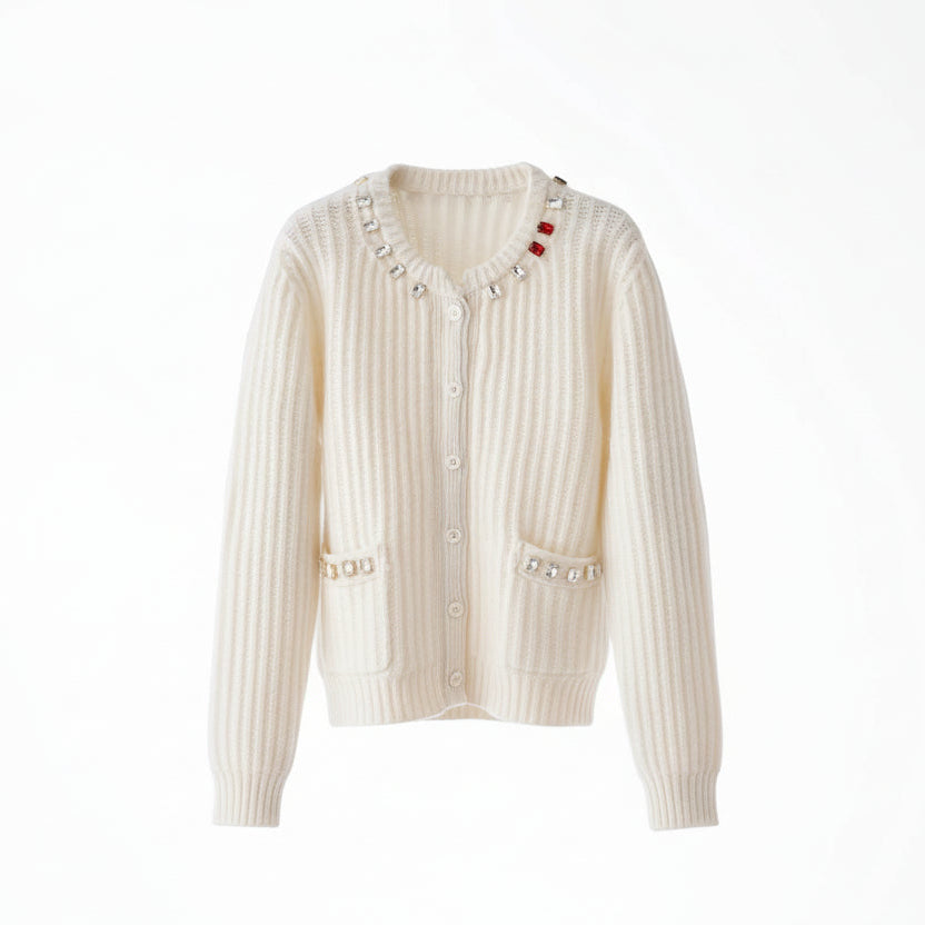The "Diamond Heritage" Pure Wool Cardigan Winteres