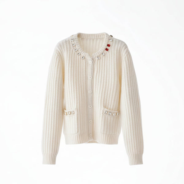 The "Diamond Heritage" Pure Wool Cardigan Winteres