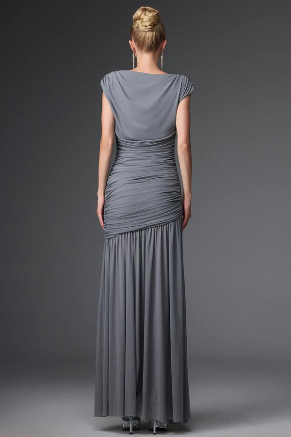 Women Chic IOberta Contour Sleeveless Ruched Knit Maxi Dress Ladies Bodycon Occassion Birthday Cocktail Prom Party Dresses Winteres