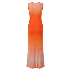 Orange gradient dress on a white background