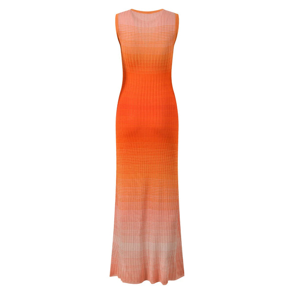 Orange gradient dress on a white background
