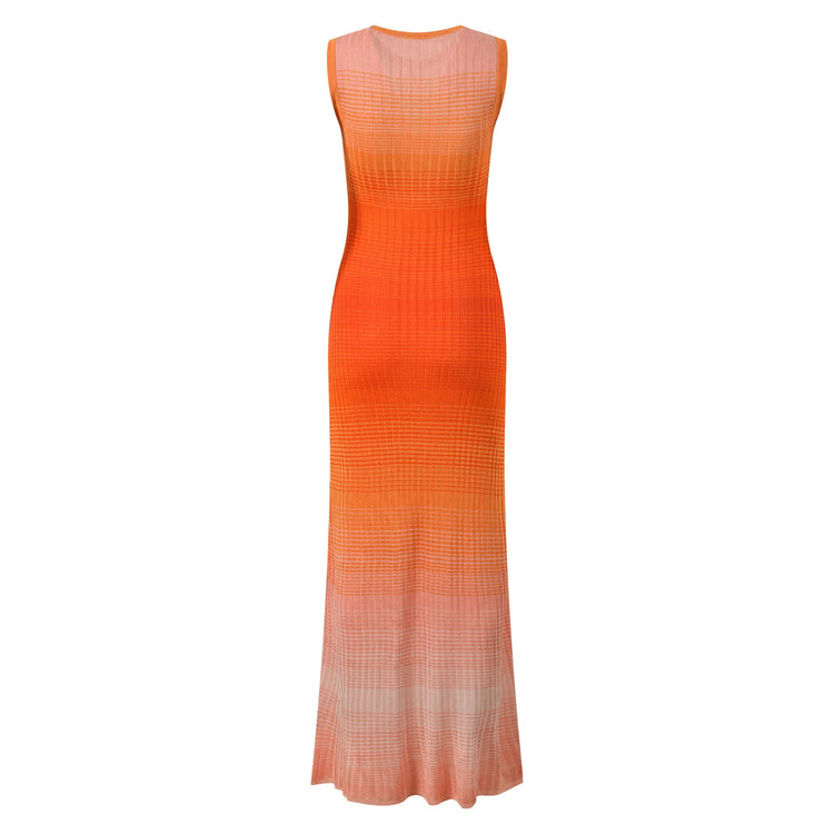 Orange gradient dress on a white background