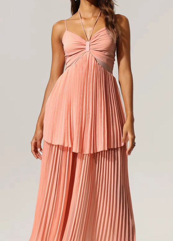 Teelia Halter Folds Maxi Dress Winteres