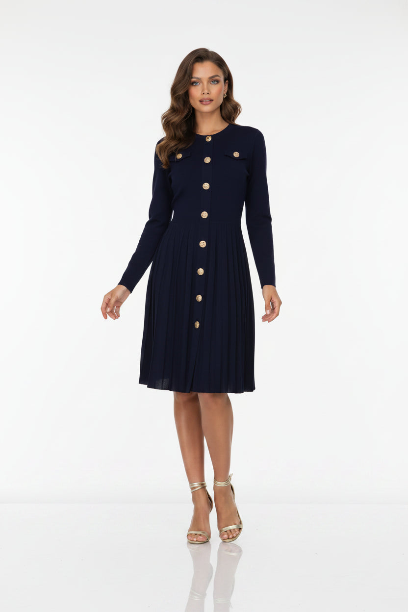 Zenia Buttoned Knit Mini Dress Winteres