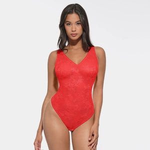 Deep-V Lace Mesh Bodysuit Winteres