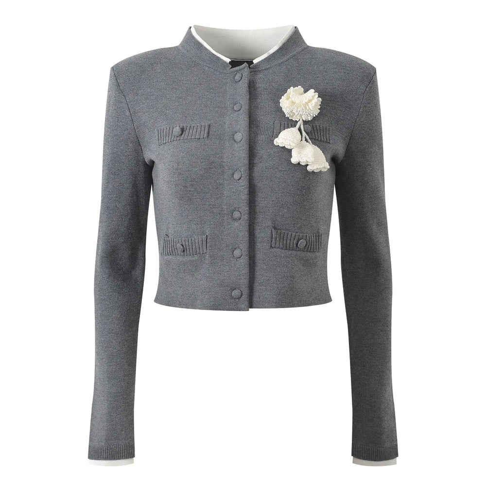 Floral Knit Office Cardigan Winteres