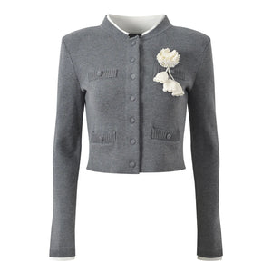 Floral Knit Office Cardigan Winteres