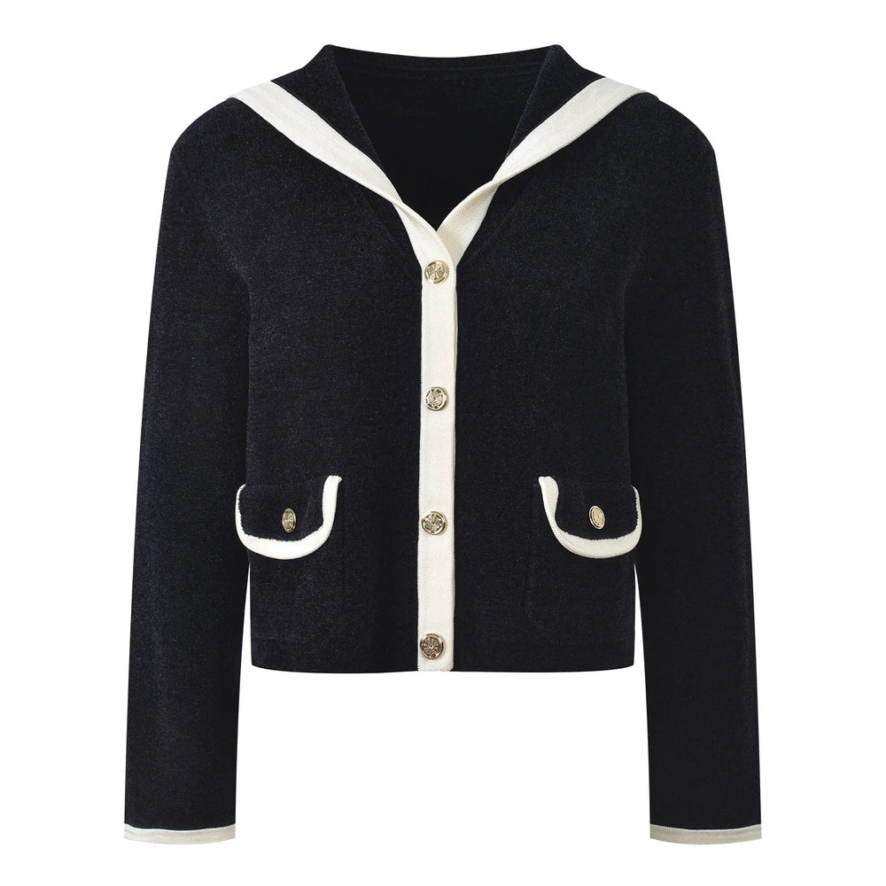 French Style Sailor Collar Knit Cardigan Winteres