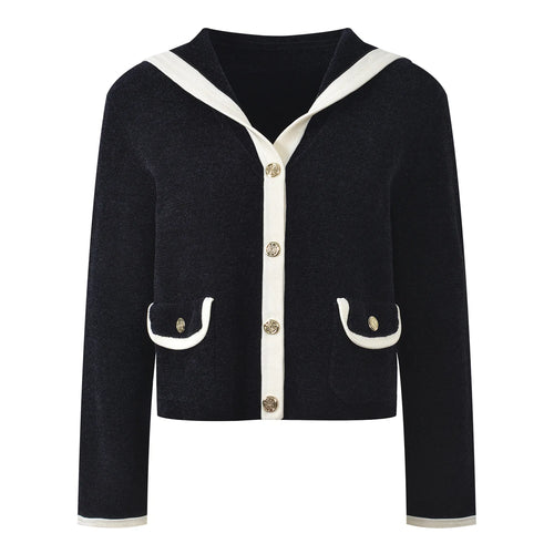 French Style Sailor Collar Knit Cardigan Winteres