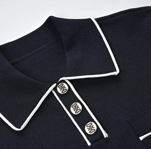 Vintage Collar Top & Mini Skirt Set Winteres