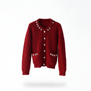 The "Diamond Heritage" Pure Wool Cardigan Winteres