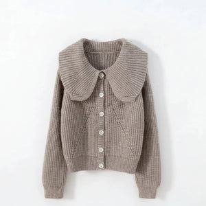 Peter Pan Collar Drop-Shoulder Cardigan Winteres