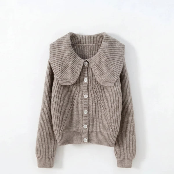 Peter Pan Collar Drop-Shoulder Cardigan Winteres