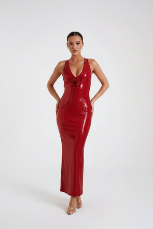 Zeynap Flower Sequin Dress