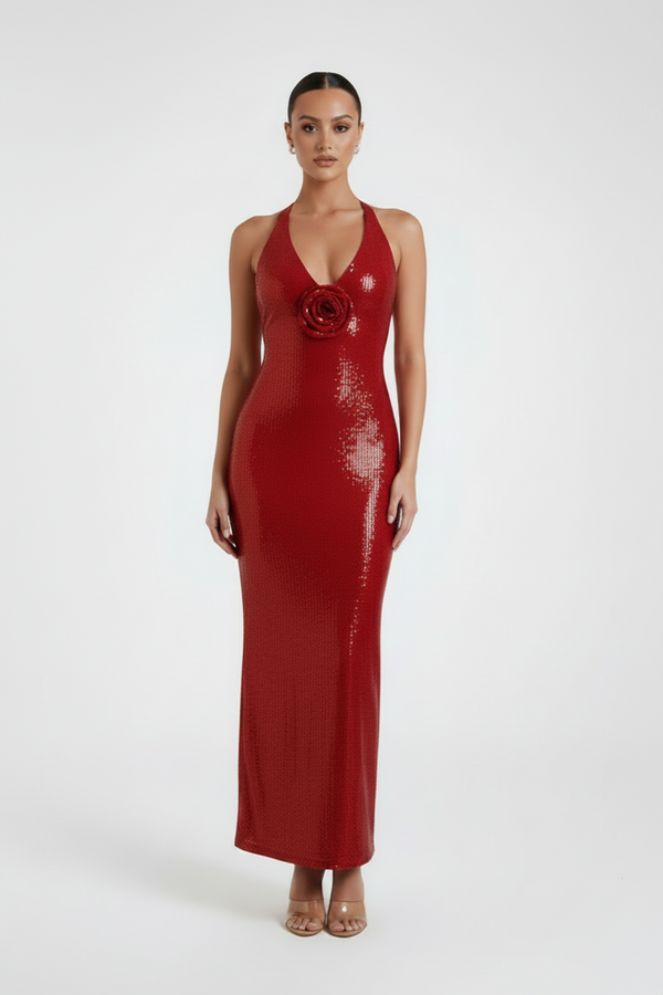 Zeynap Flower Sequin Dress
