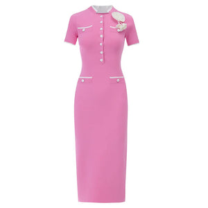 Floral Knit Midi Dress Winteres