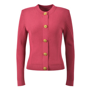 Jacquard O-neck Knit Cardigan Winteres