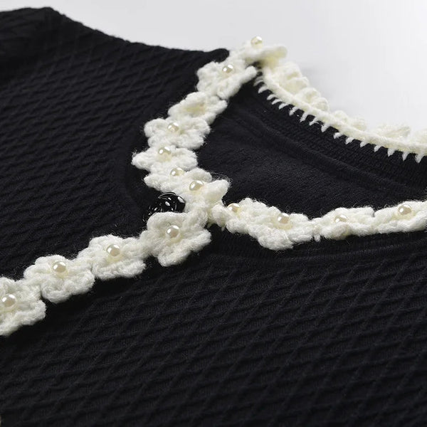 Beaded Floral Knit Cardigan Winteres