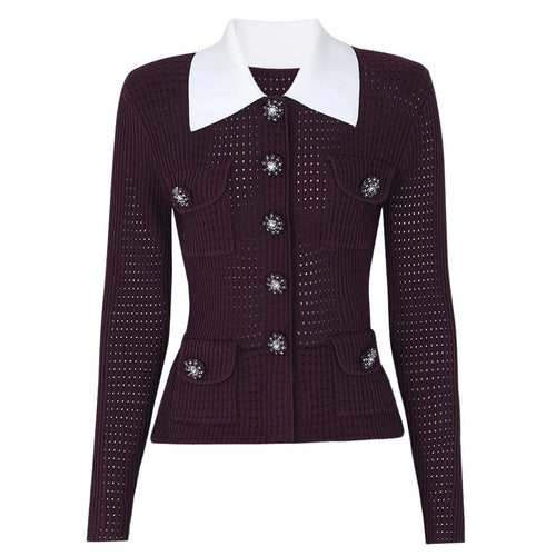 Jewel-Button Knit Cardigan Winteres