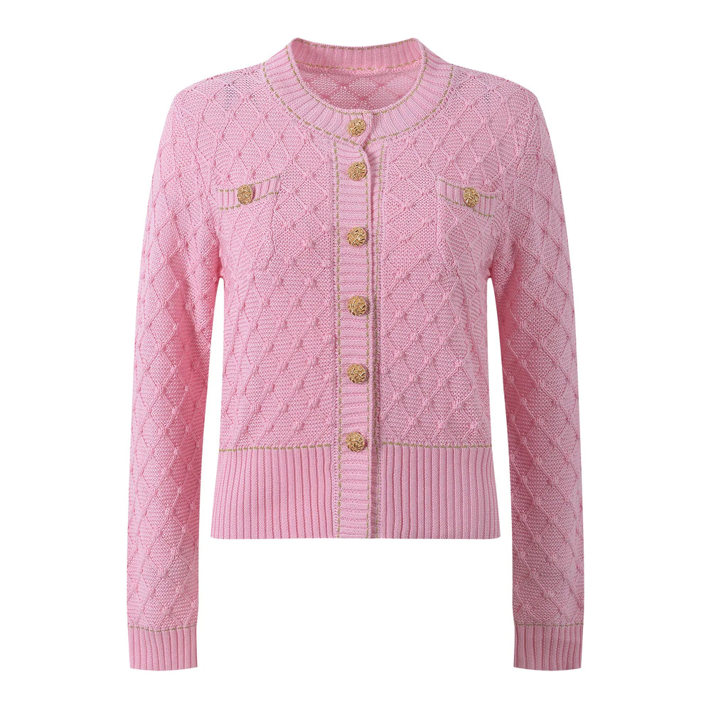 Diamond Knit O-Neck Cardigan Winteres