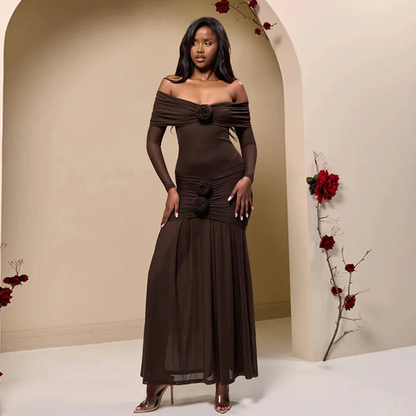 Betty Floral Pleated Long Dress Winteres