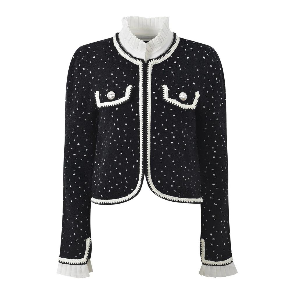 Colorblock Ruffle Knit Cardigan Winteres
