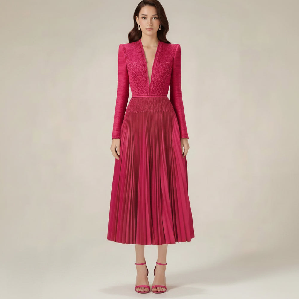 Pearline Pleated Midi Dress Winteres