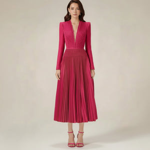 Pearline Pleated Midi Dress Winteres