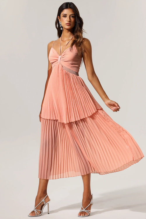 Teelia Halter Folds Maxi Dress Winteres