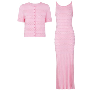Beaded Crewneck & Sleeveless Dress Set Winteres