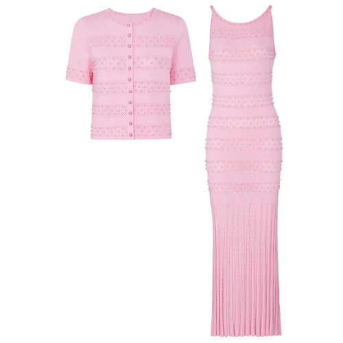 Beaded Crewneck & Sleeveless Dress Set Winteres